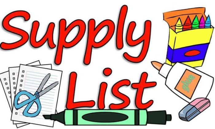 School Supply List